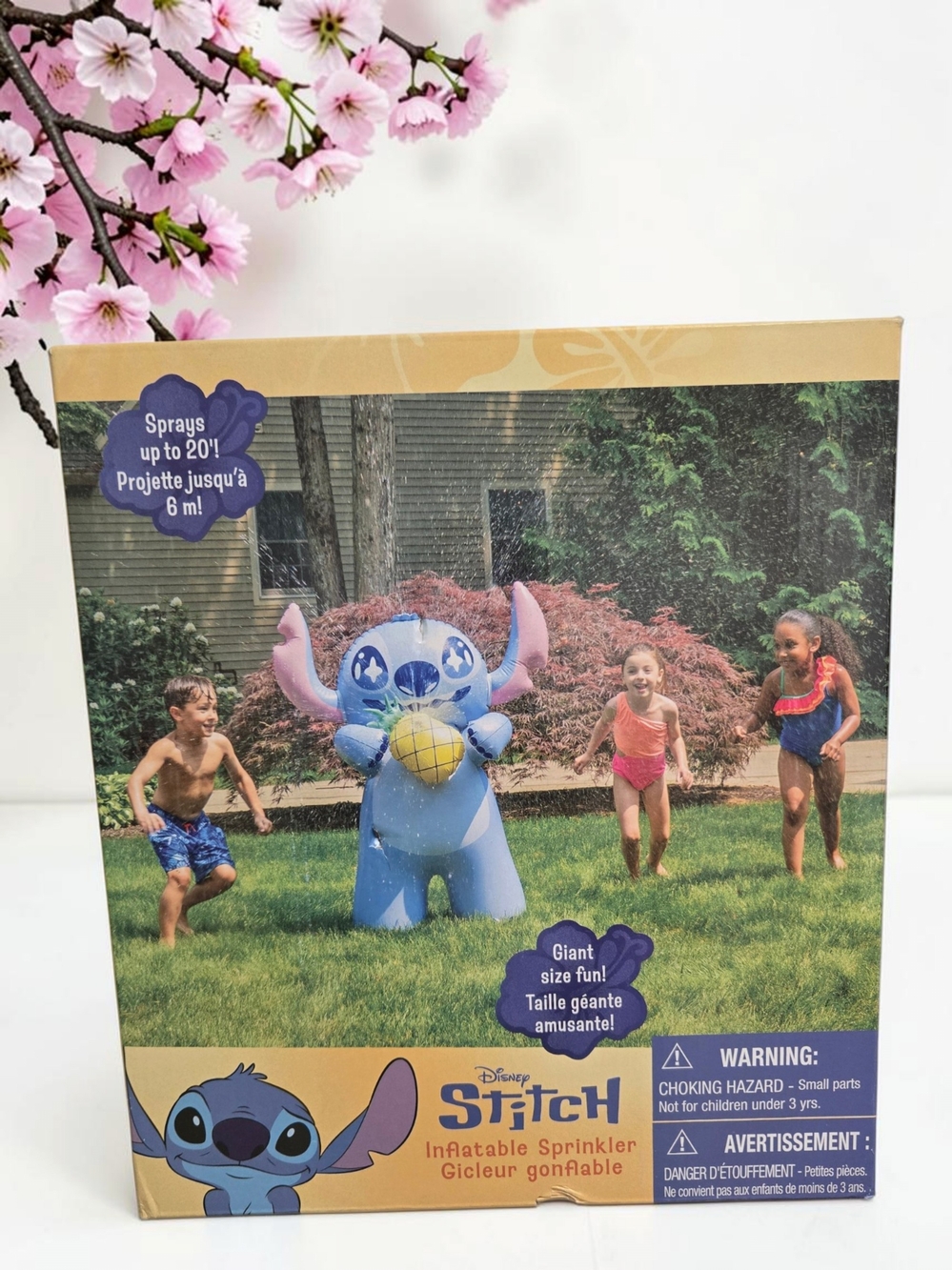 Disney Stitch Inflatable Sprinkler Giant Outdoor Water Toy – Sprays Up to 20ft